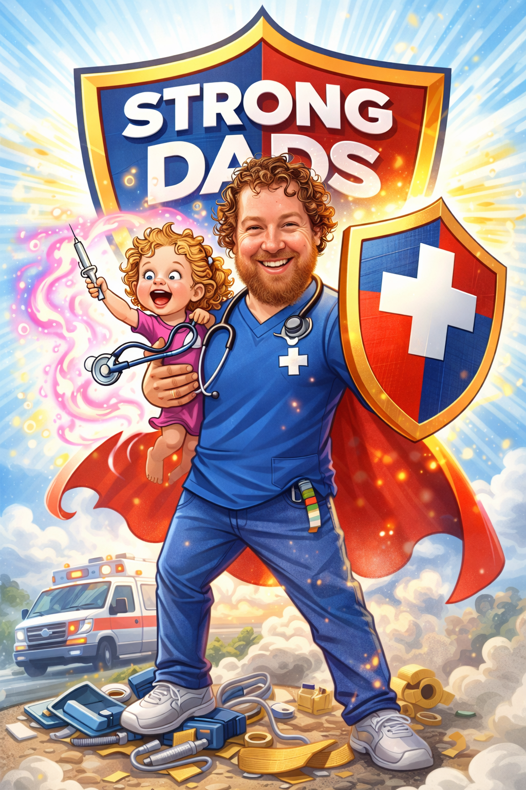 Super Strong Dad illustration